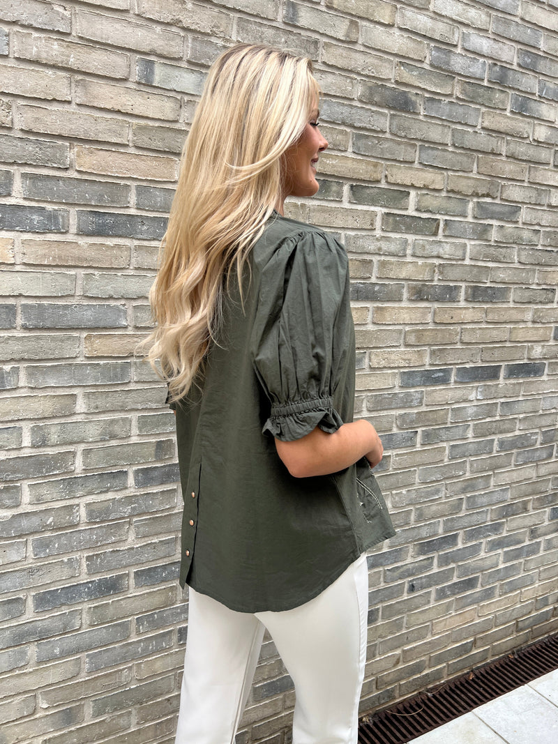 Gaspar forrest green Garda Blouse