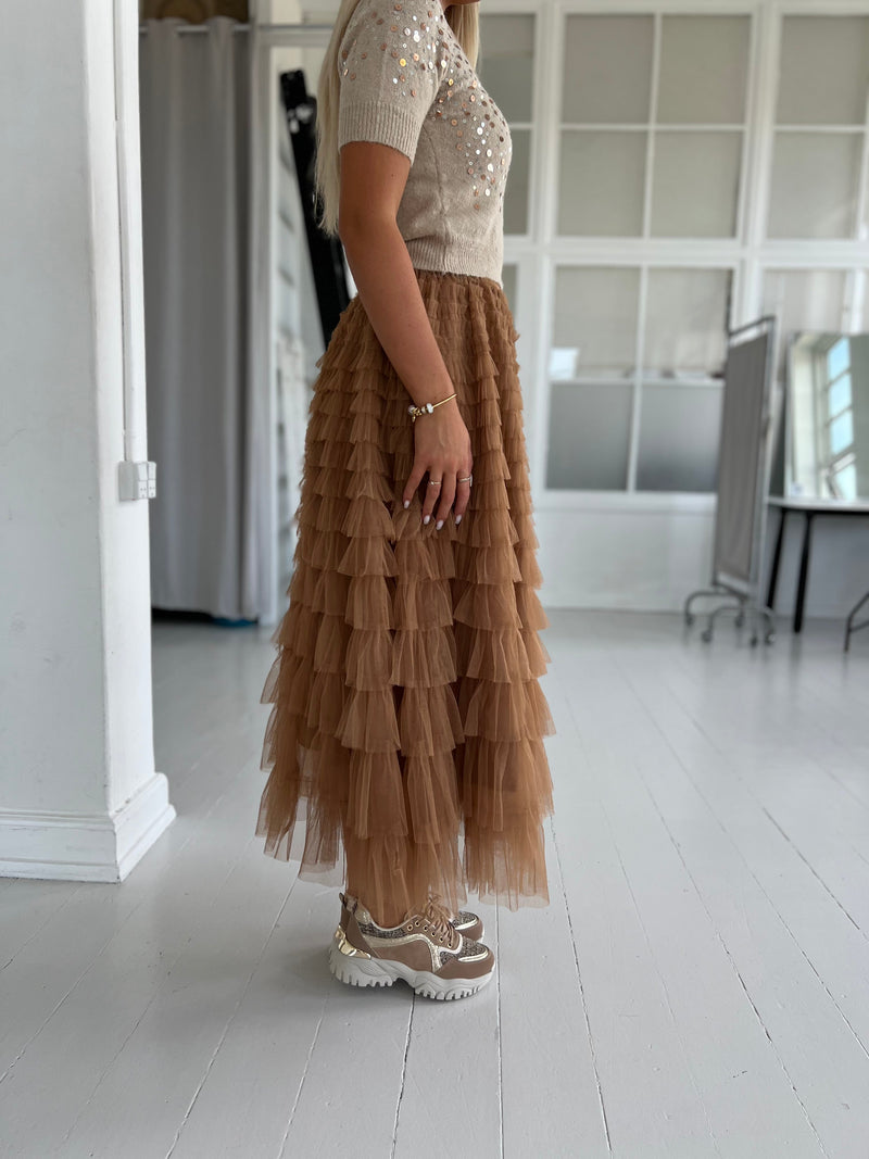 Rosie camel tulle skirt (9002)