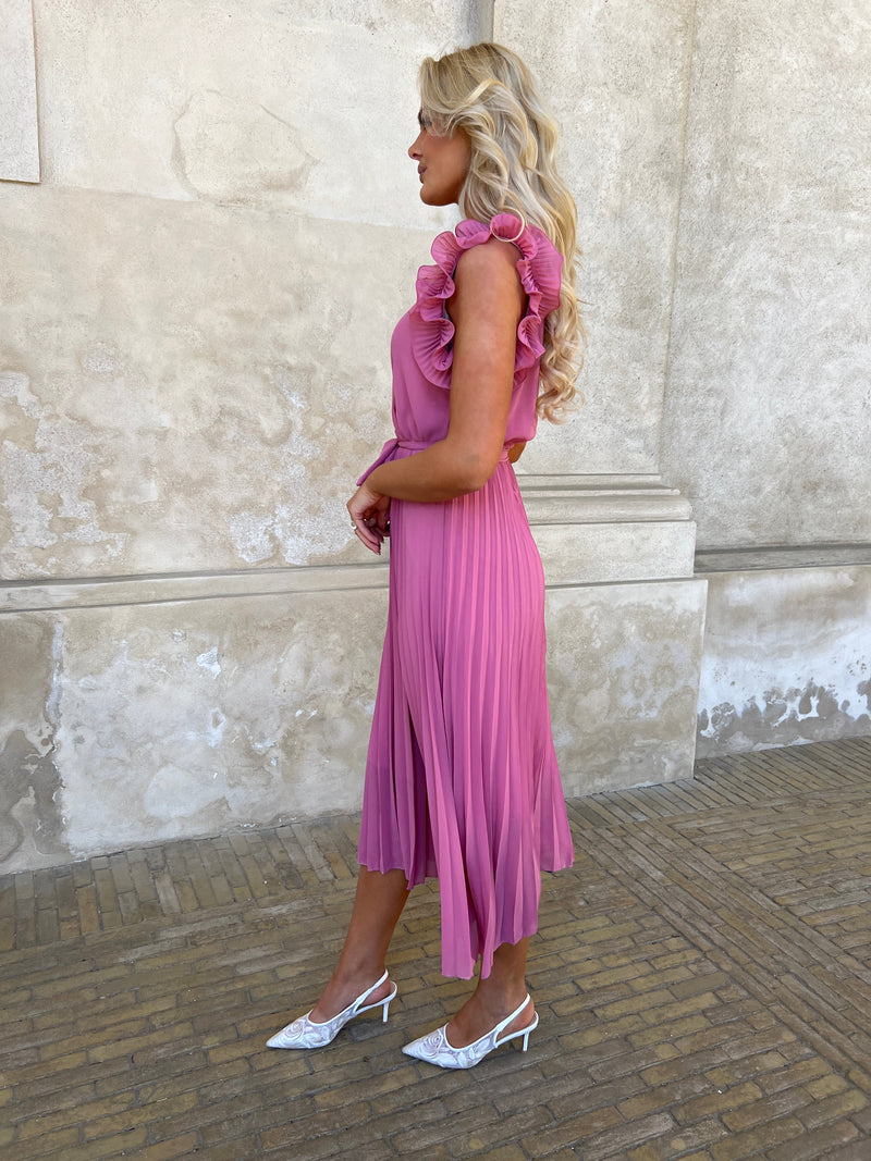 Kaia Rose long plisse dress
