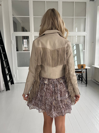 Copperose beige fringe jacket