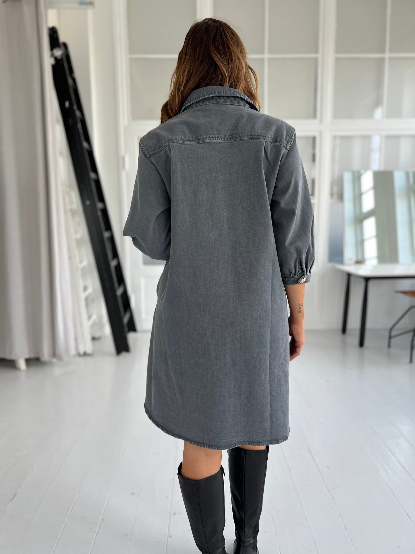 Gaspar grey denim Malmø dress (7705)