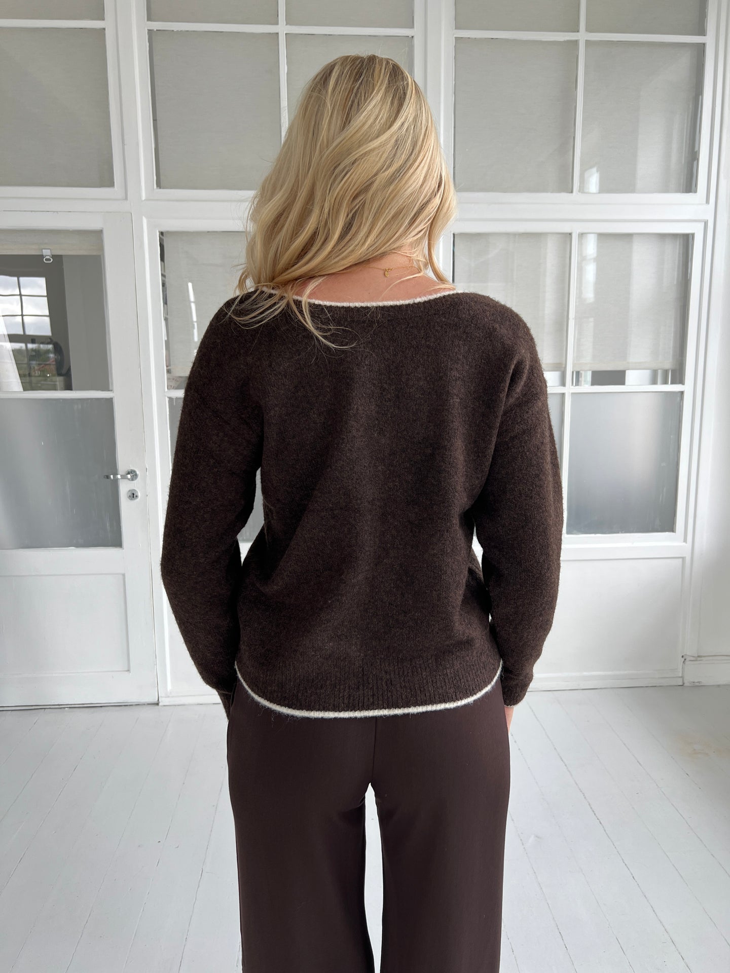 Flam coffee bow Knit
