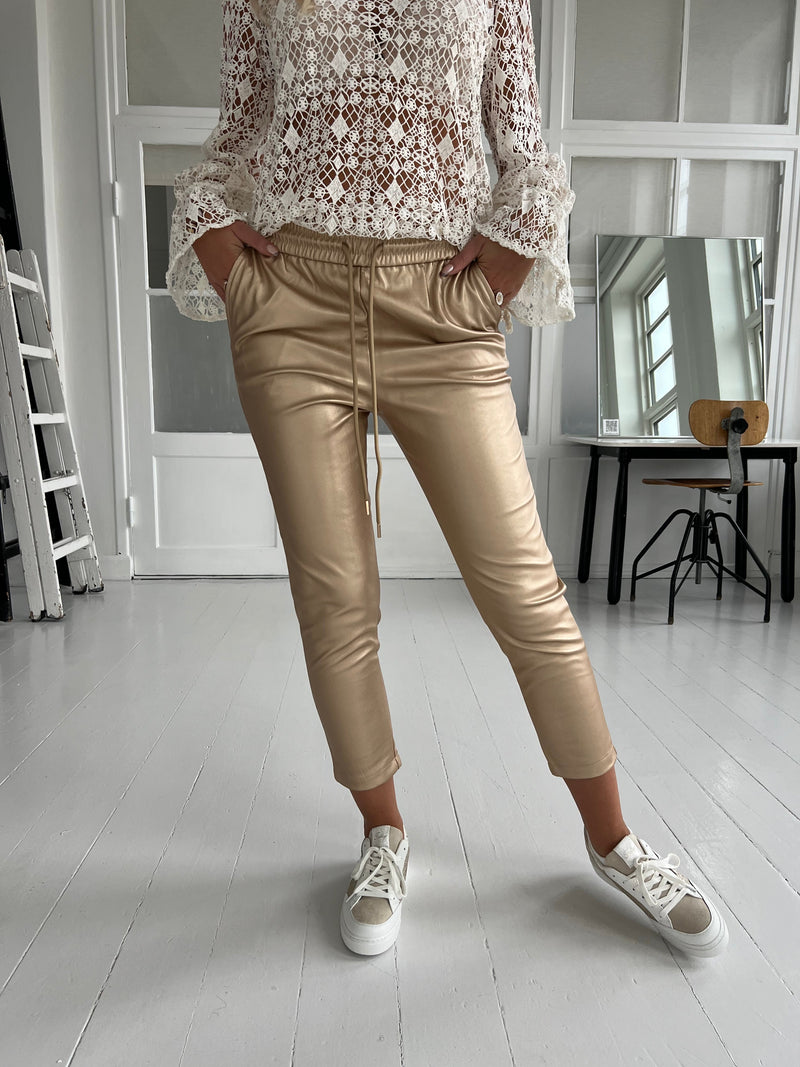 Softy gold faux leather pants (3869)