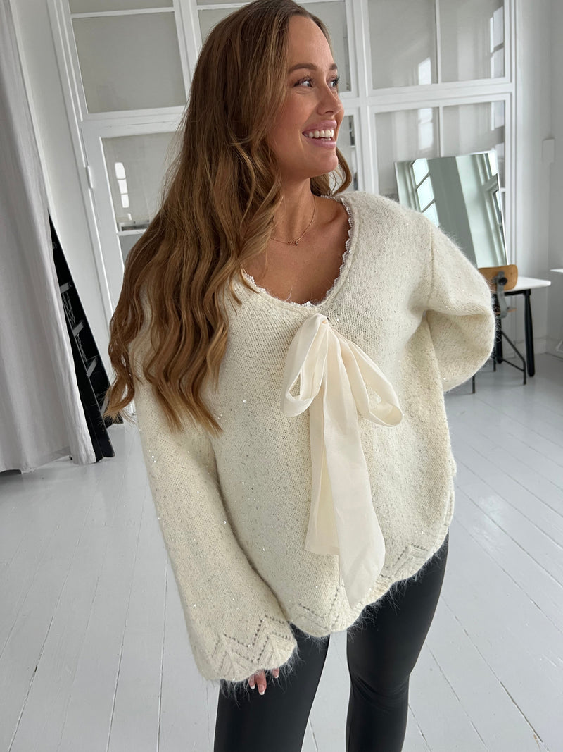 Azaka beige shimmer knit