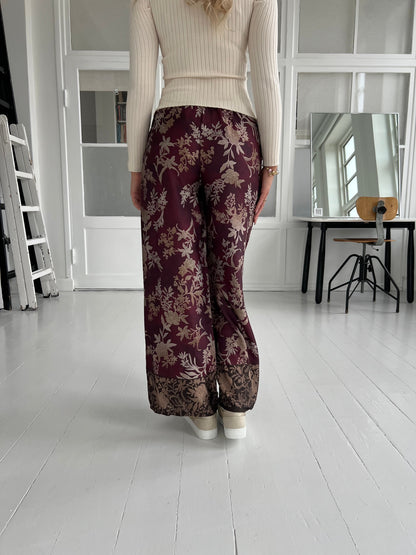 Bellice bordeaux satin pants