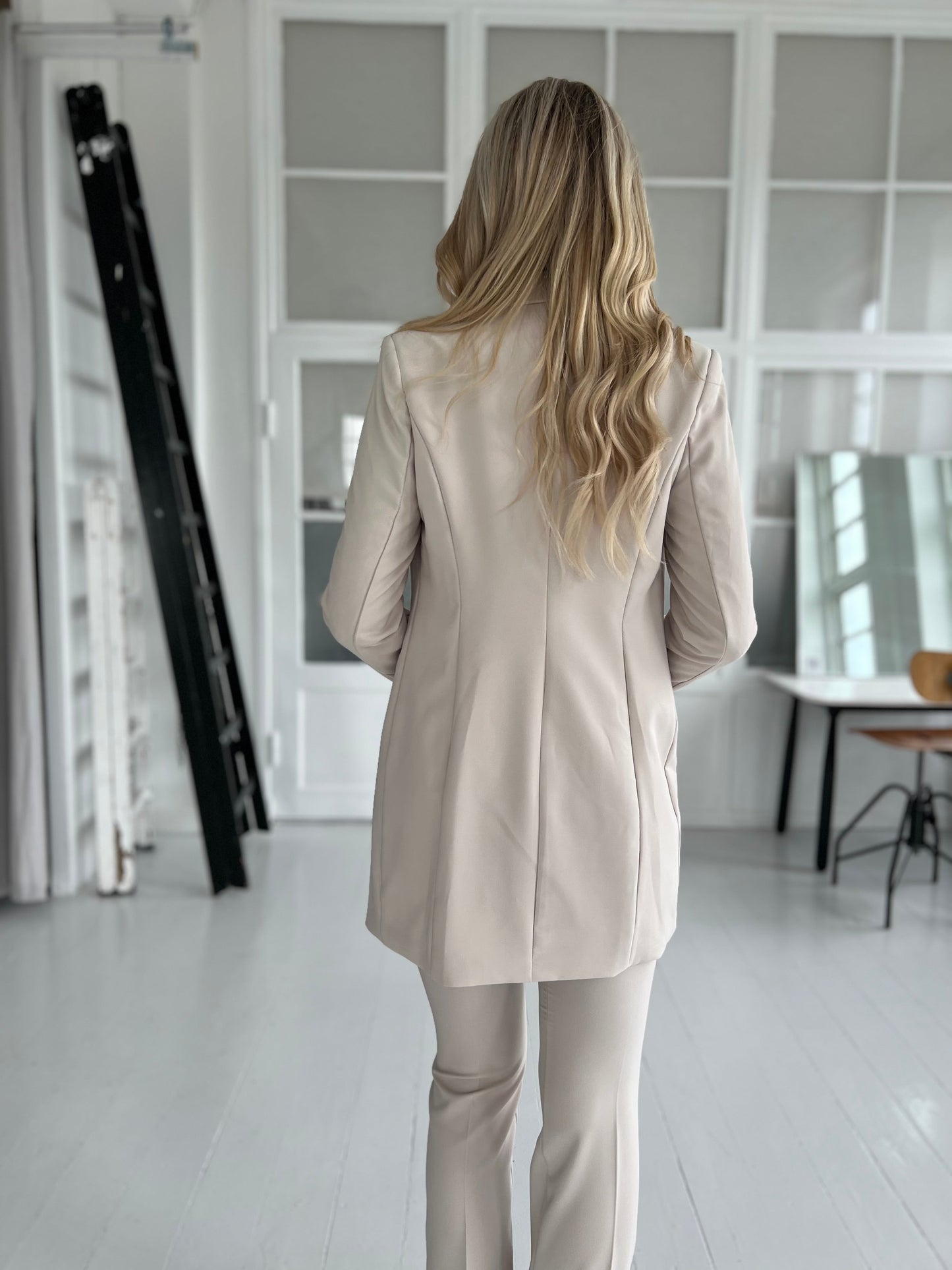 Julia beige blazer (6445)-blazer-Aaberg Copenhagen