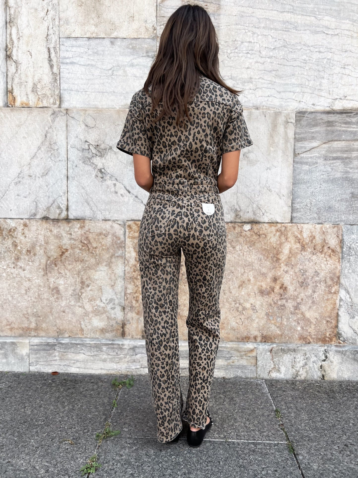 Redial leopard denim jumpsuite (2755)