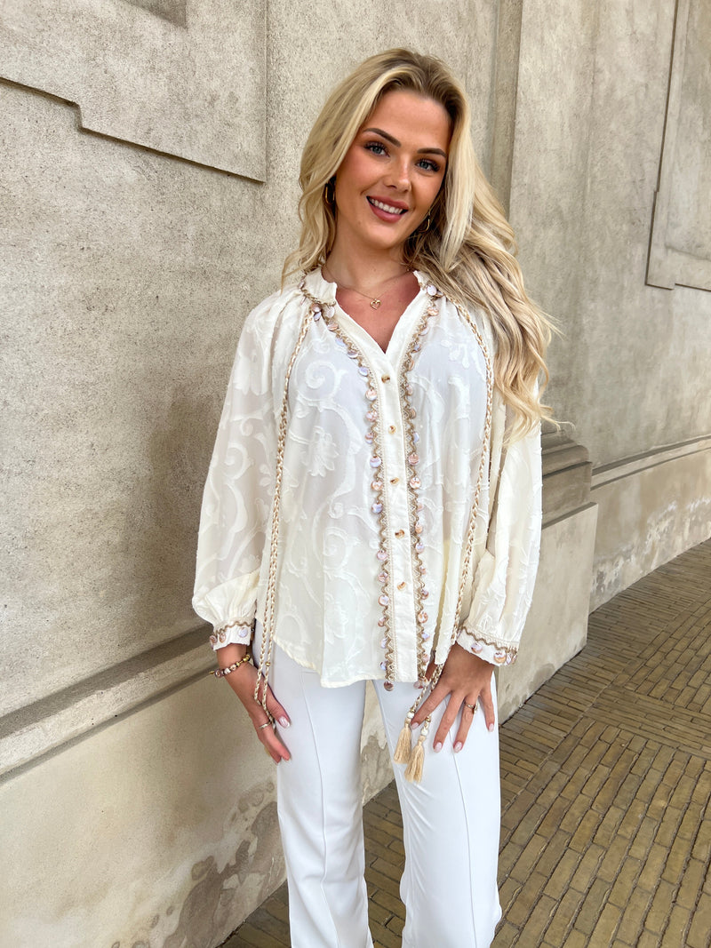 Azaka hvid boho blouse