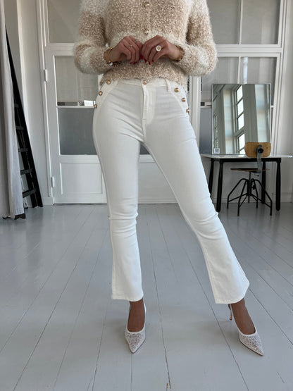 Redial White Flare Jeans (7323)