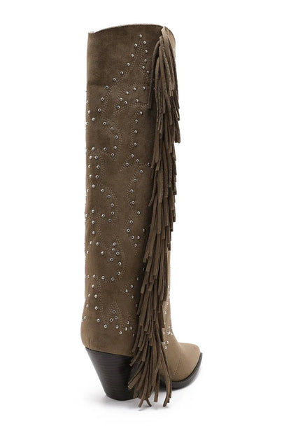 Joia khaki fringe boot fra webshoppen Aaberg Copenhagen