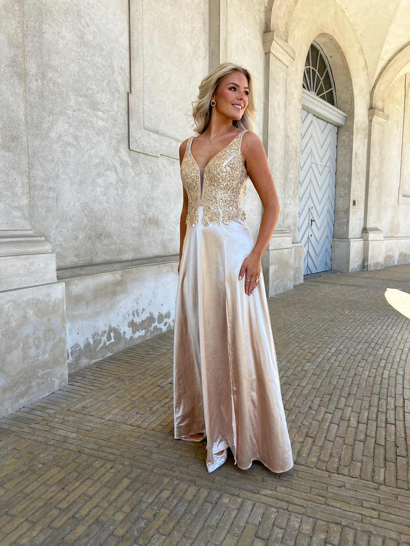 Flam champagne cocktail dress
