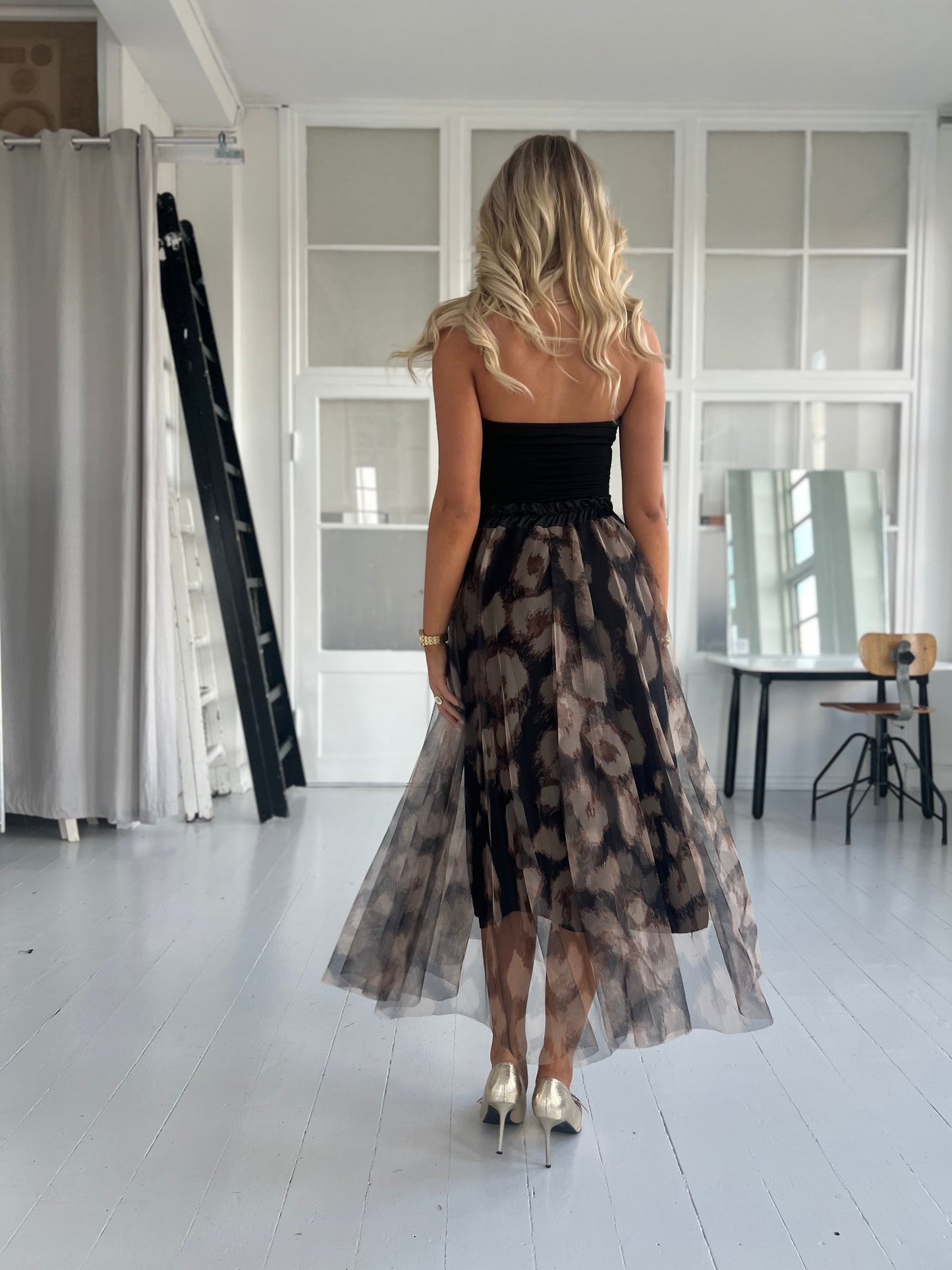 Rose W sort leopard tulle skirt