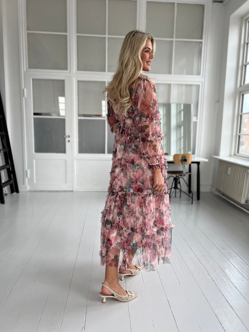 Flam rose flower dress