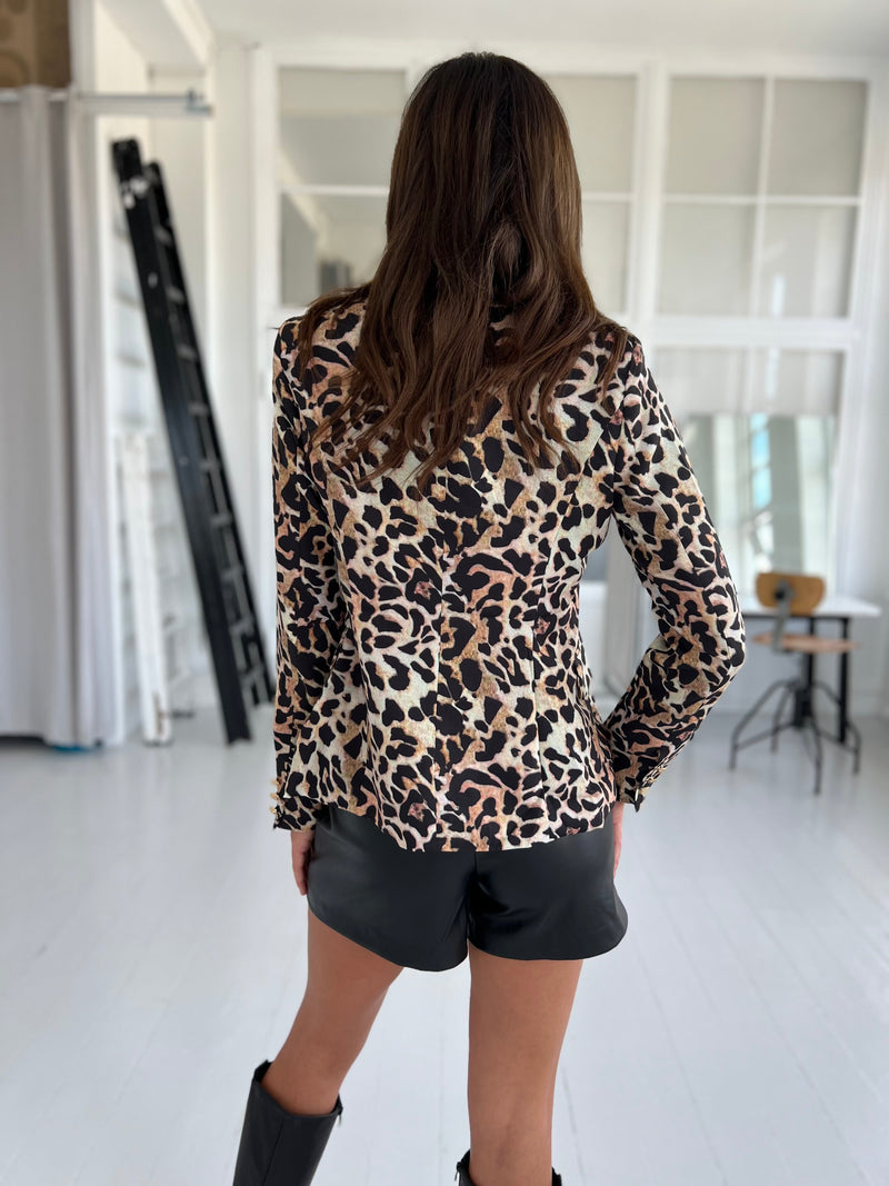 Attentif leopard blazer (2421)-blazer-Aaberg Copenhagen