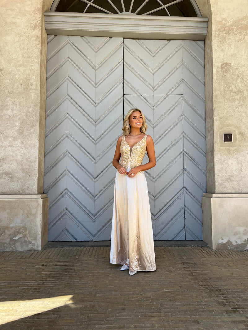 Flam champagne cocktail dress