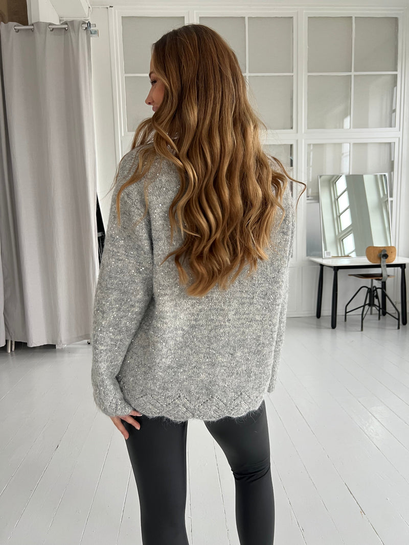 Azaka grey shimmer knit