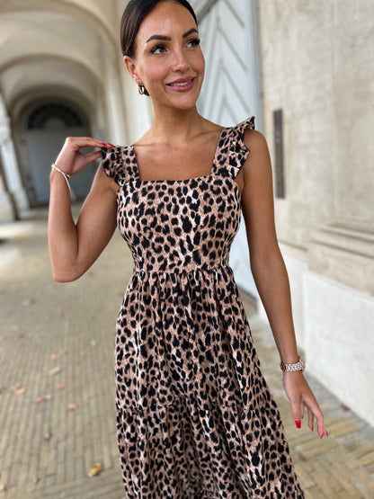 Rosy days leopard dress(1109)-Kjole, kjoler-Åberg CPH-ONESIZE-Åberg Copenhagen DK