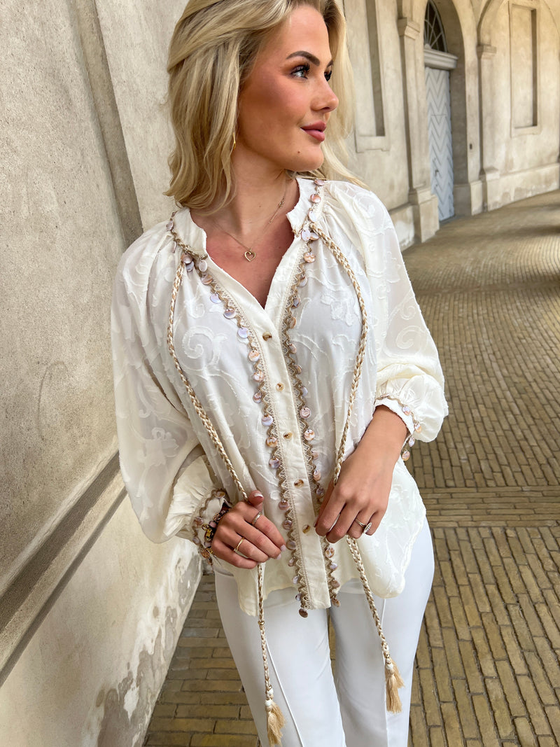 Azaka hvid boho blouse