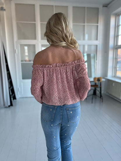 Latino rosa flower blouse