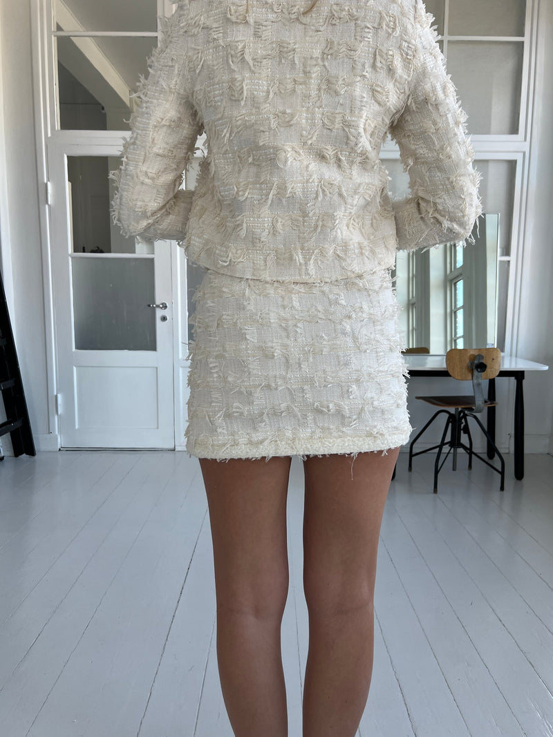 Elli white beige boucle skirt