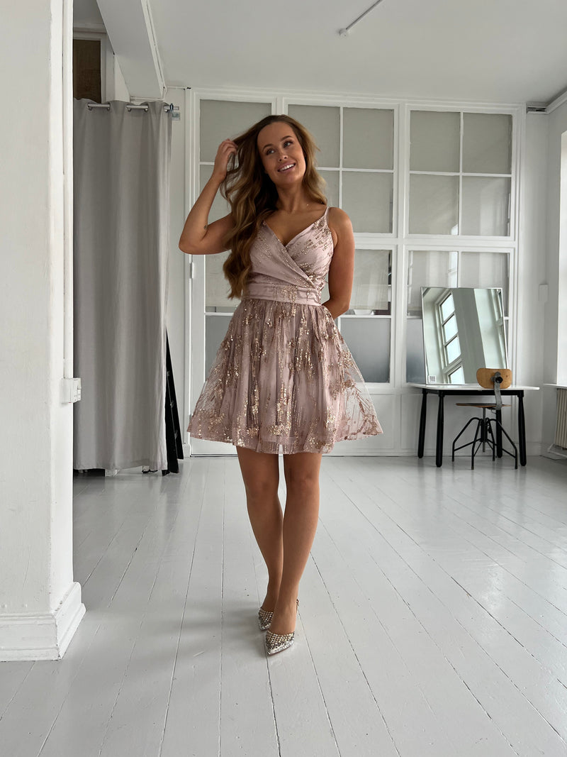 F&P rose shimmer dress