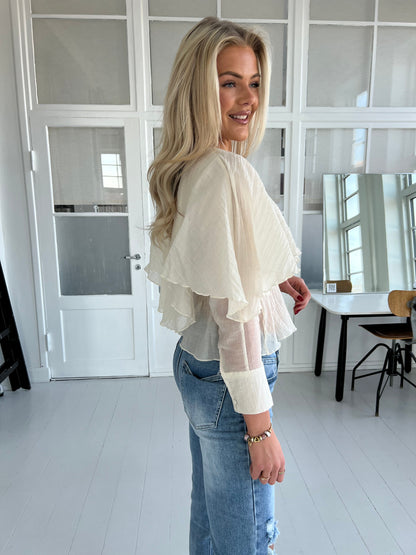 Elli white beige blouse