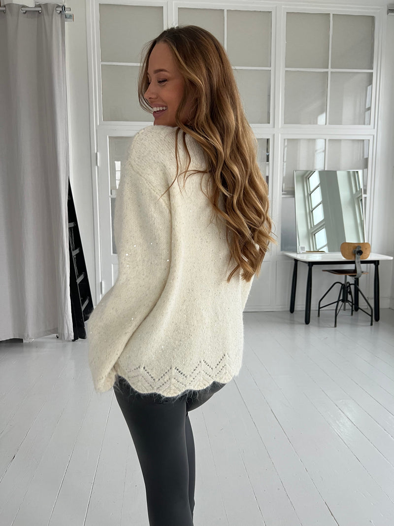 Azaka beige shimmer knit