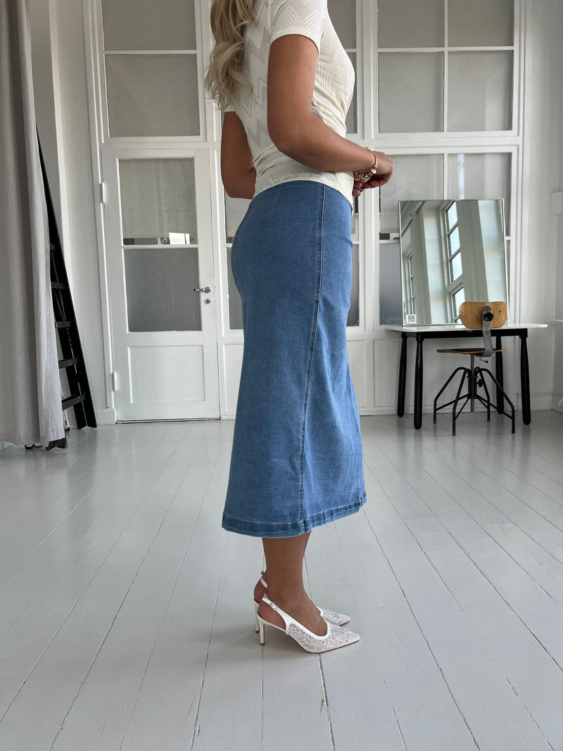 Estee long denim skirt