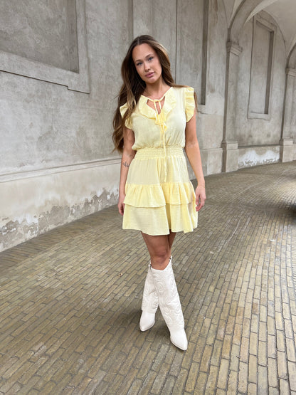 Estee pastel yellow festive dress