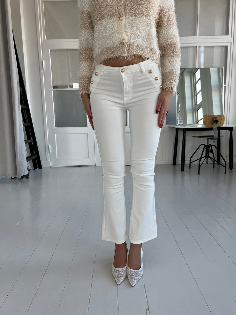 Redial White Flare Jeans