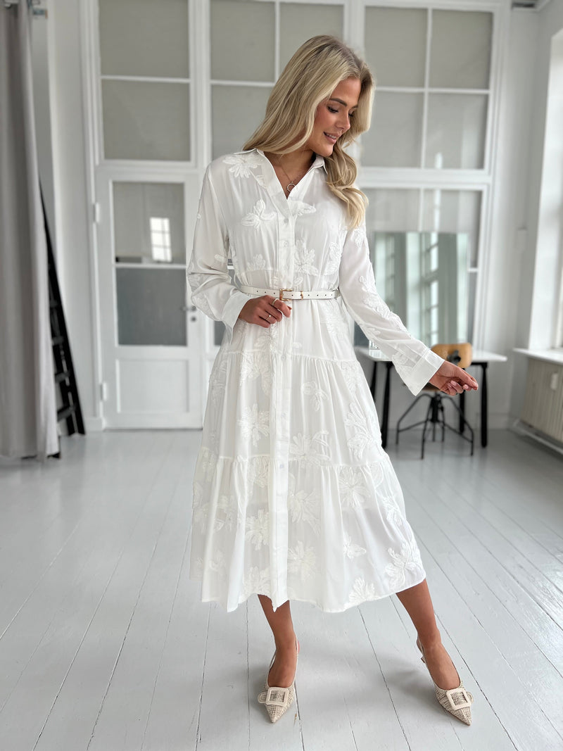 Flam white shirt dress