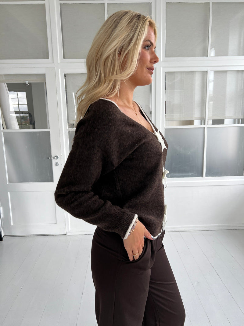 Flam coffee bow Knit