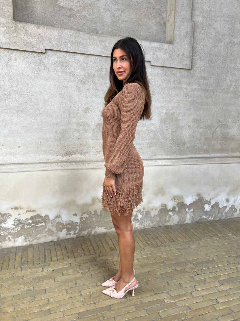 Flam caramel knit dress