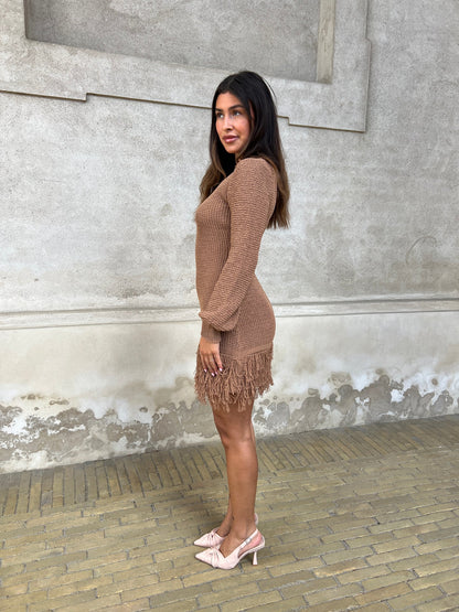 Flam caramel knit dress