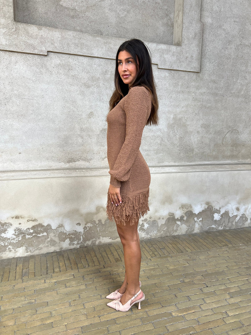Flam caramel knit dress