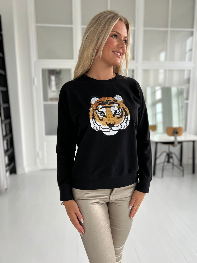 Gaspar Tiger Sweatshirt (1338)-bluse-Aaberg Copenhagen