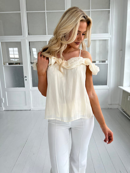 Elli creme satin top