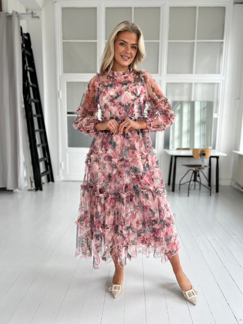 Flam rose flower dress