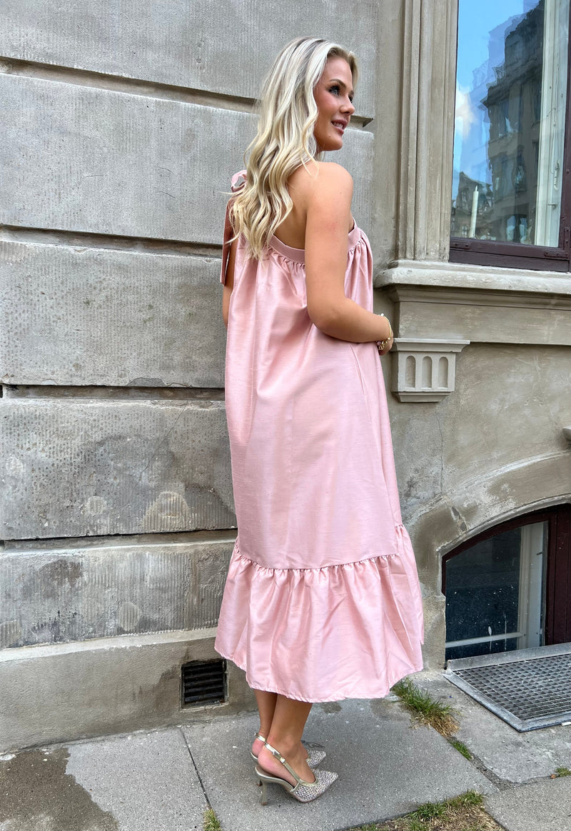 Essentiel old rose oneshoulder dress (4705)-kjole-Aaberg Copenhagen