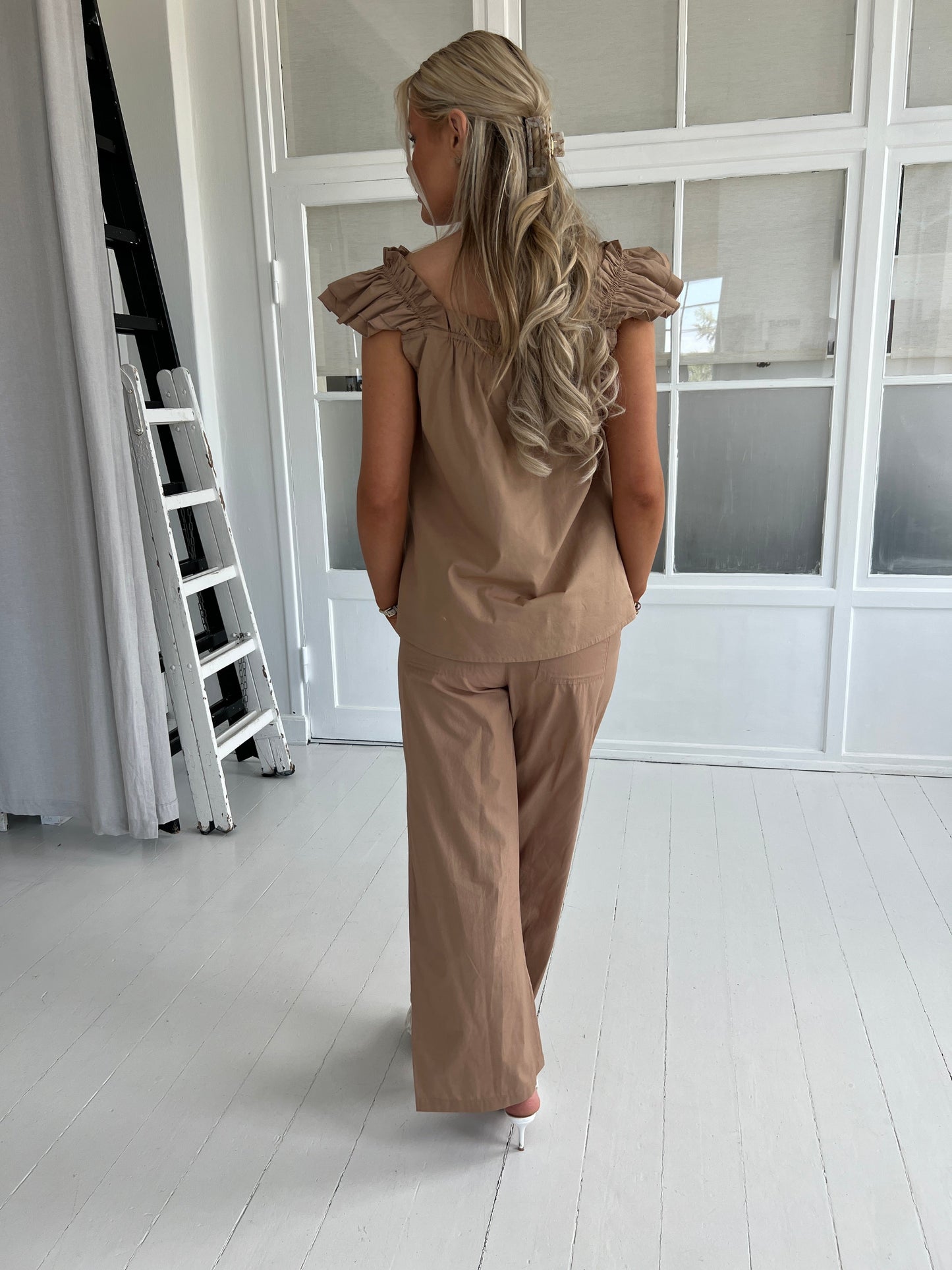 Gaspar Honolulu Dark sand poplin pants