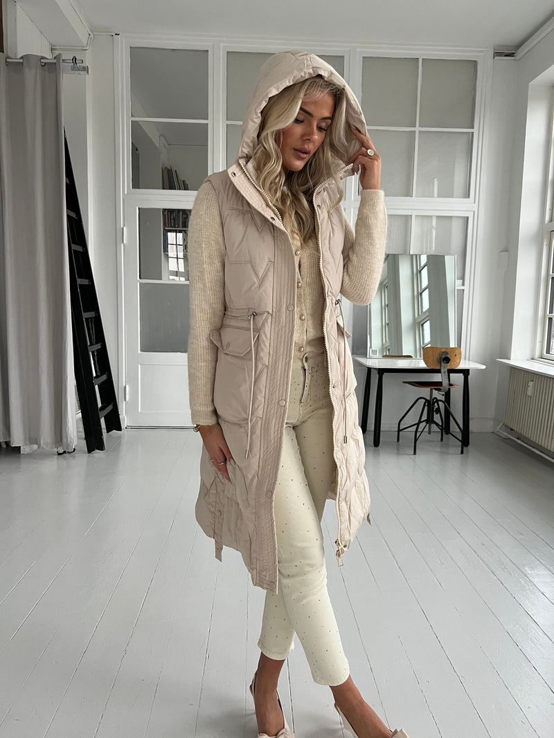 Flam beige long vest