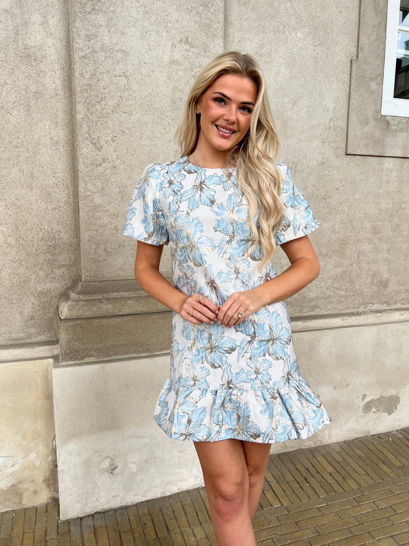 Golden Live blue ruffle dress