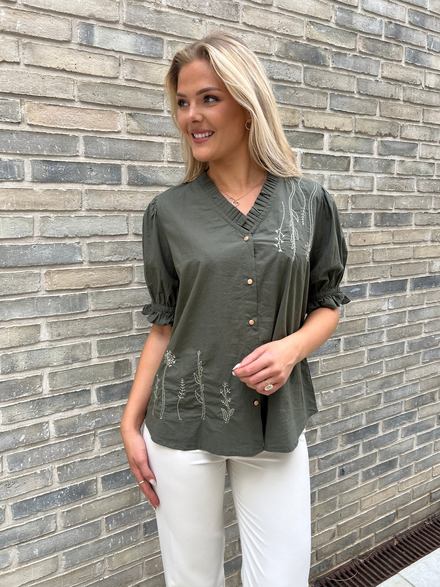 Gaspar forrest green Garda Blouse