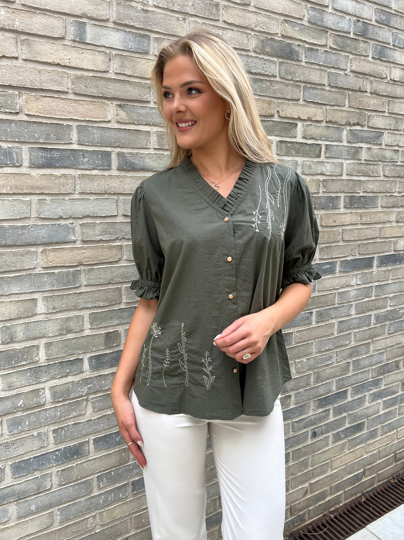 Gaspar forrest green Garda Blouse