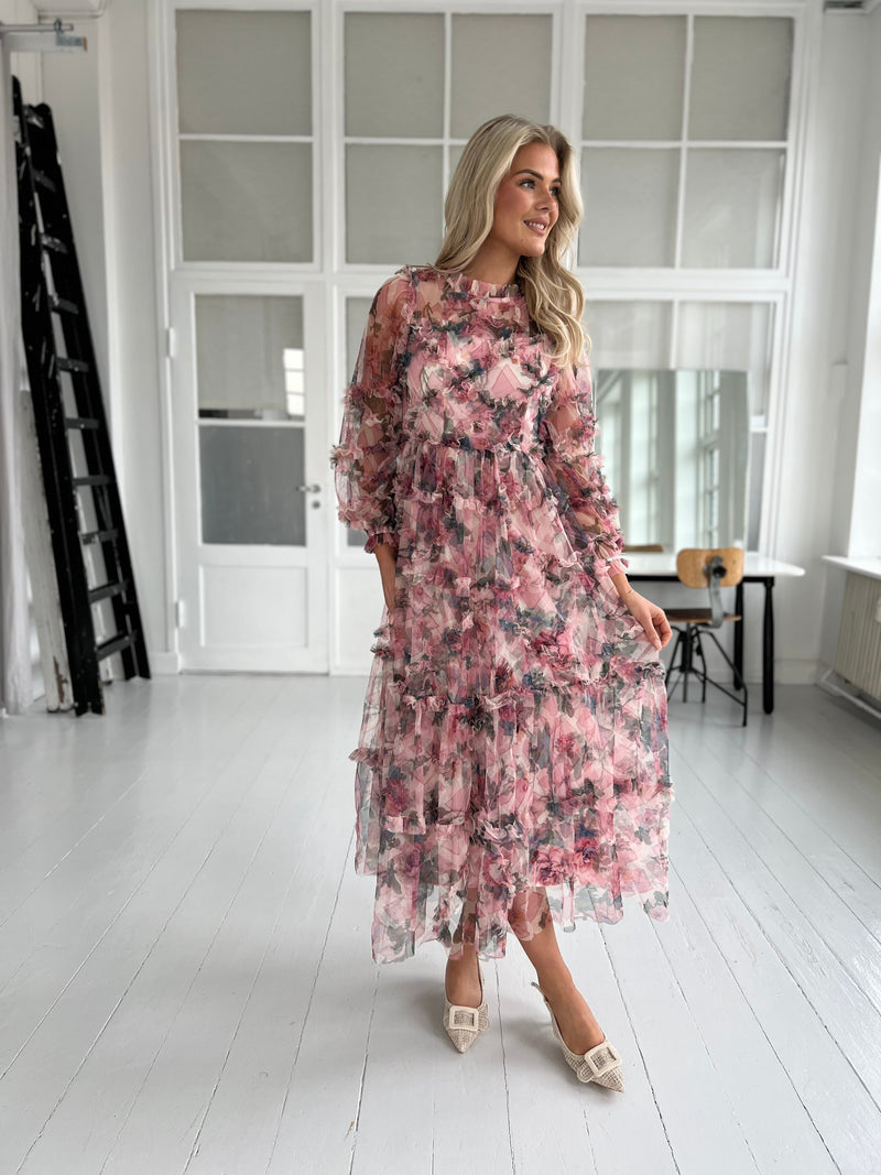 Flam rose flower dress