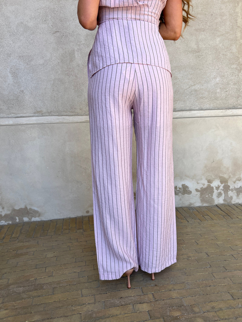 Elli striped linen pants