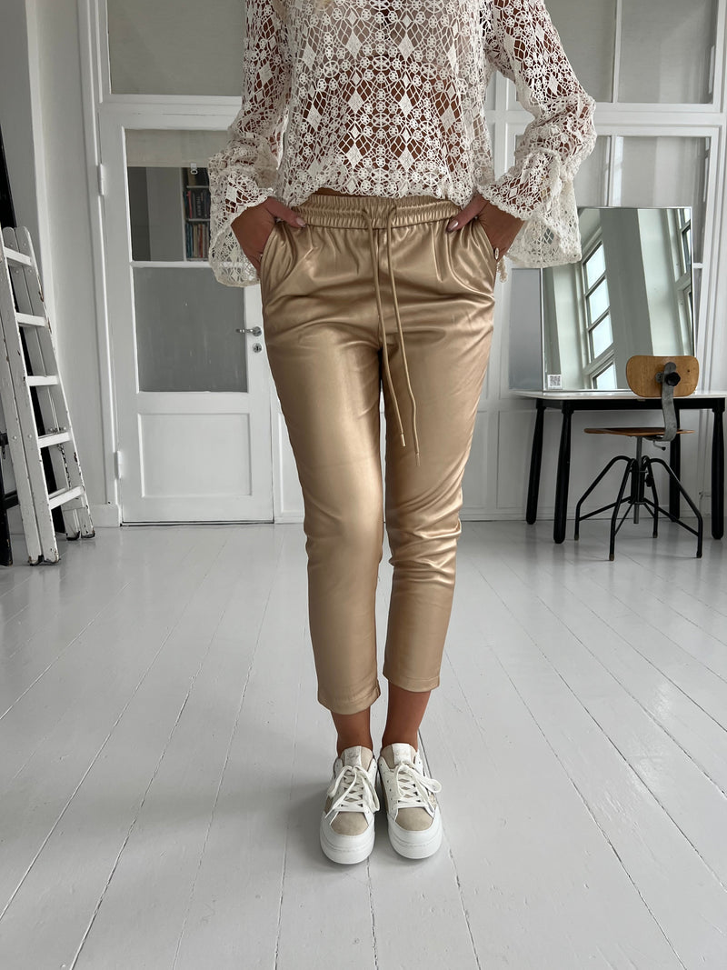 Softy gold faux leather pants (3869)