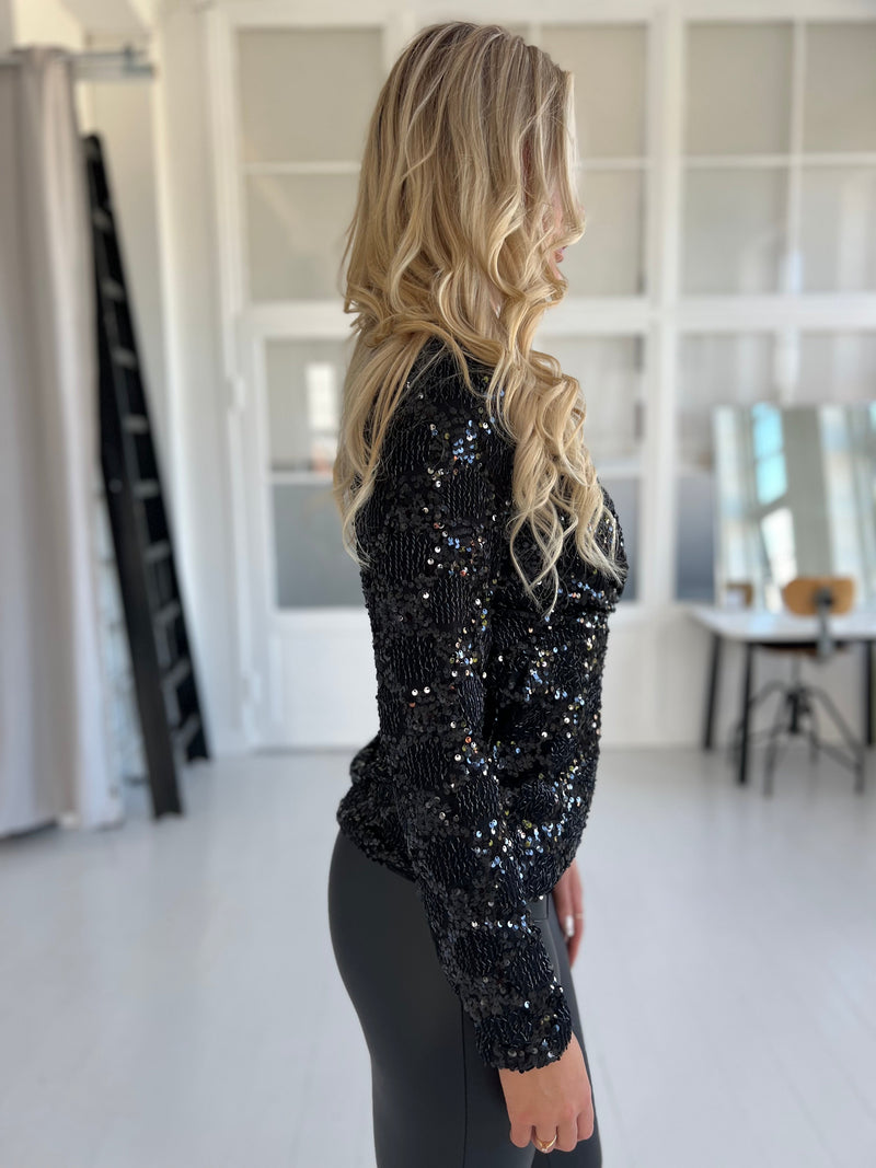 Lamiar black sequins blouse (6011)