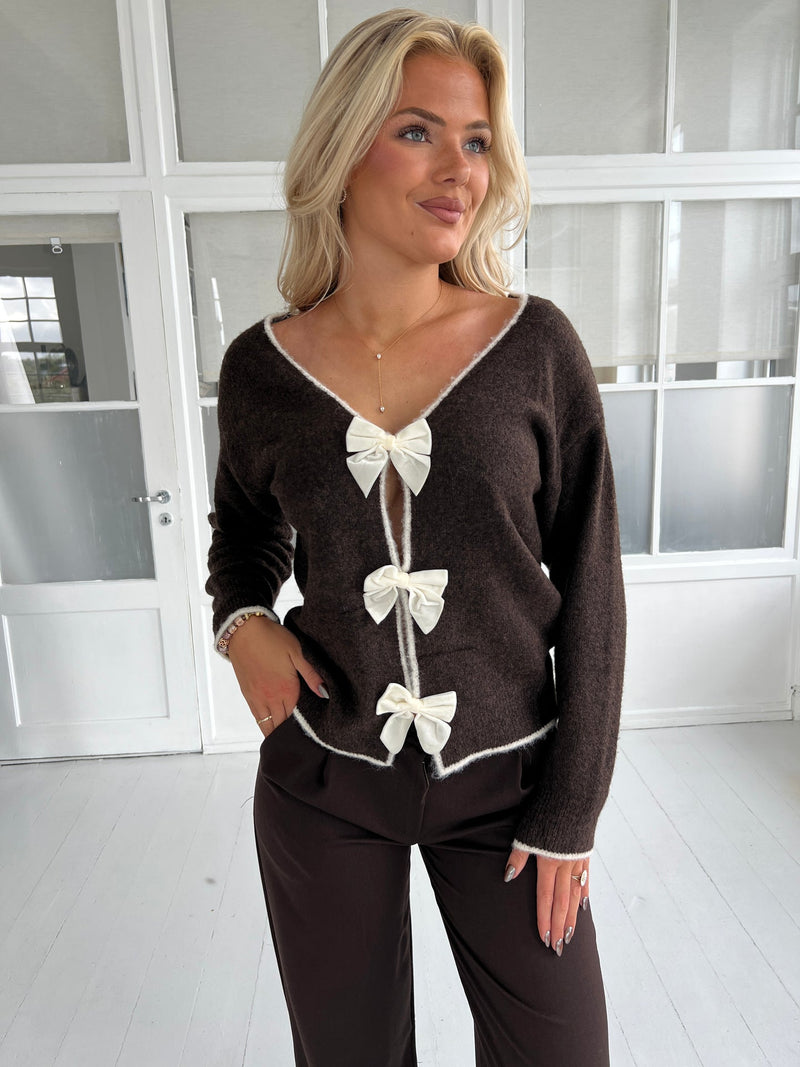 Flam coffee bow Knit