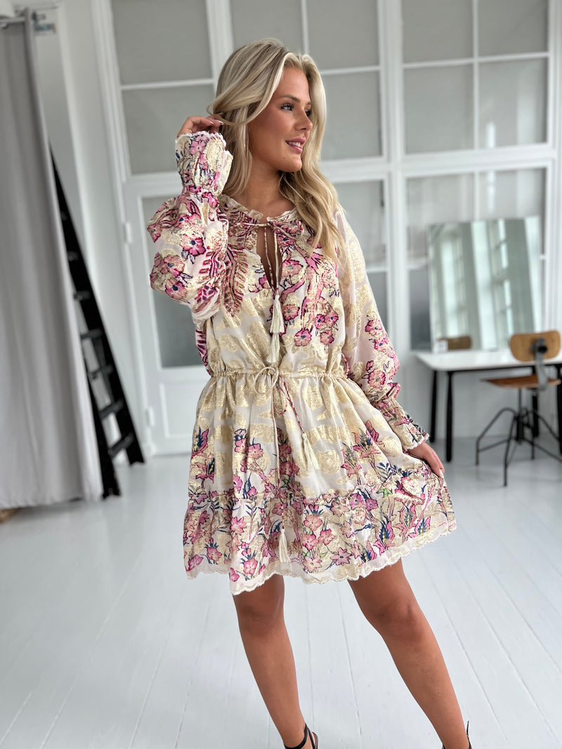 Last Queen creme bohemian dress (4010)-kjole-Åberg CPH-Onesize-Åberg Copenhagen DK